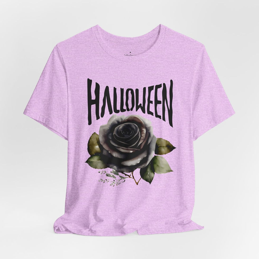 Thumbnail: Halloween T-Shirt Black Rose Fall Apparel Chic Artistic Gifts