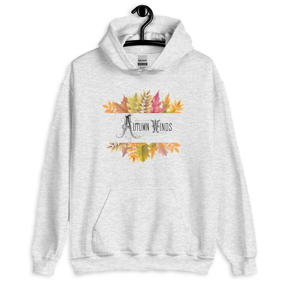 Thumbnail: Artistic Autumn Winds Hoodie, Cozy Fall Leaves Sweatshirt, Front Pockets
