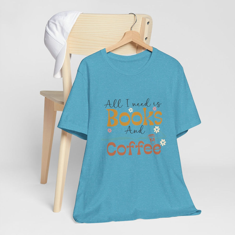 Thumbnail: Book Lover T-Shirt I Need Is Books And Coffee Expressive Apparel Thoughtful Gift