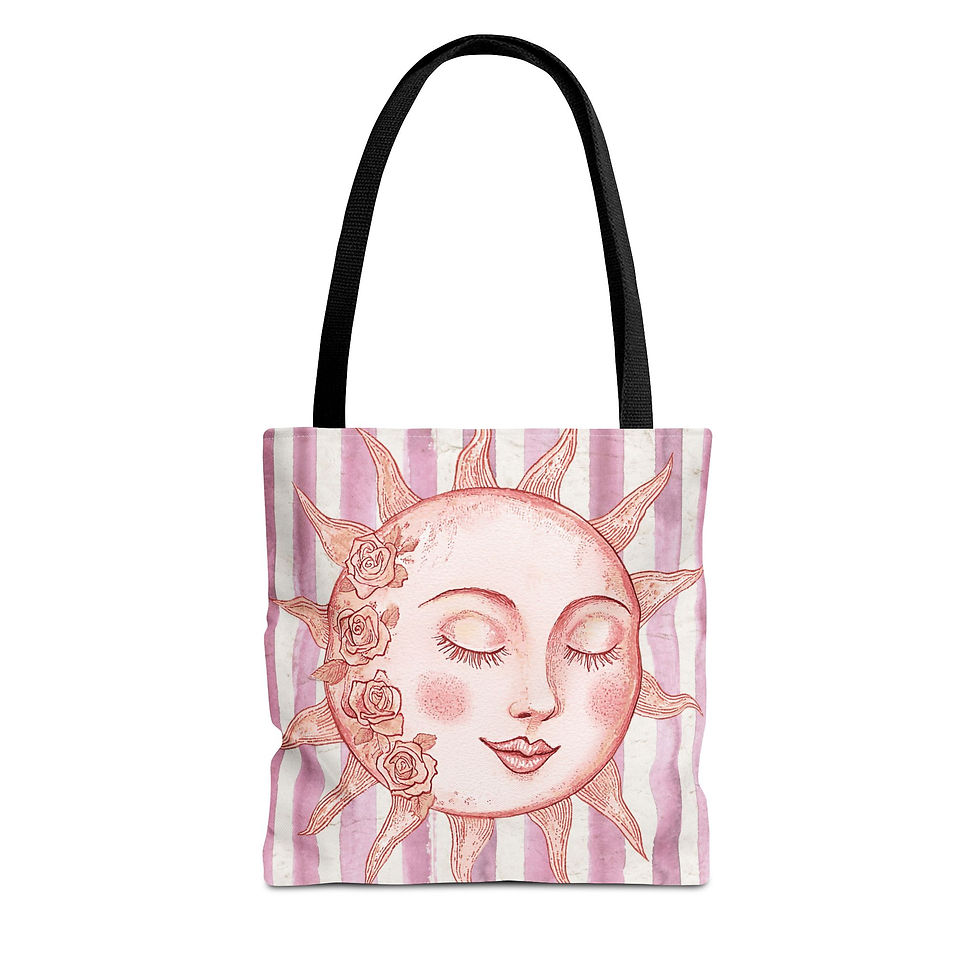 Thumbnail: Artistic Celestial Tote Bag Boho Sun Art Shabby Pink Trendy Expressive Gift