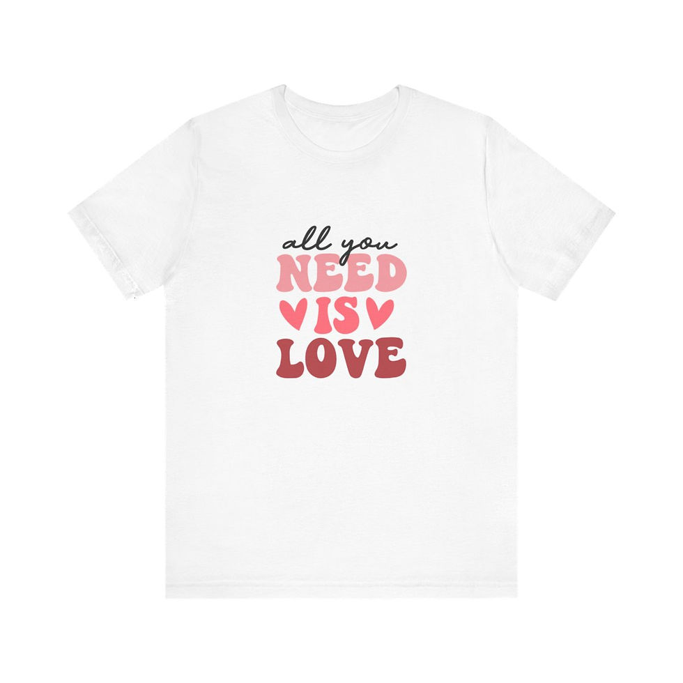 Thumbnail: Artistic T-Shirt All You Need is Love Retro Art Apparel Trendy Gifts