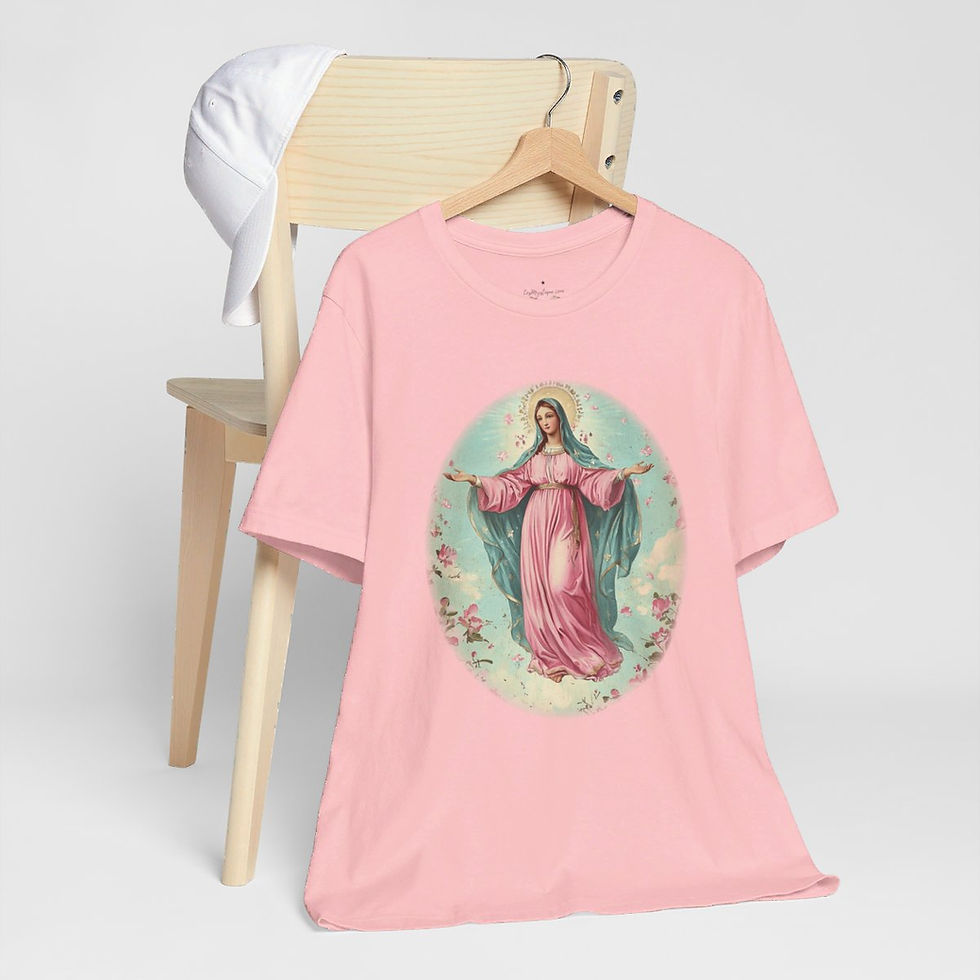 Thumbnail: Virgin Mary T-Shirt Shabby Mother Mary Assumption Catholic Art Tee