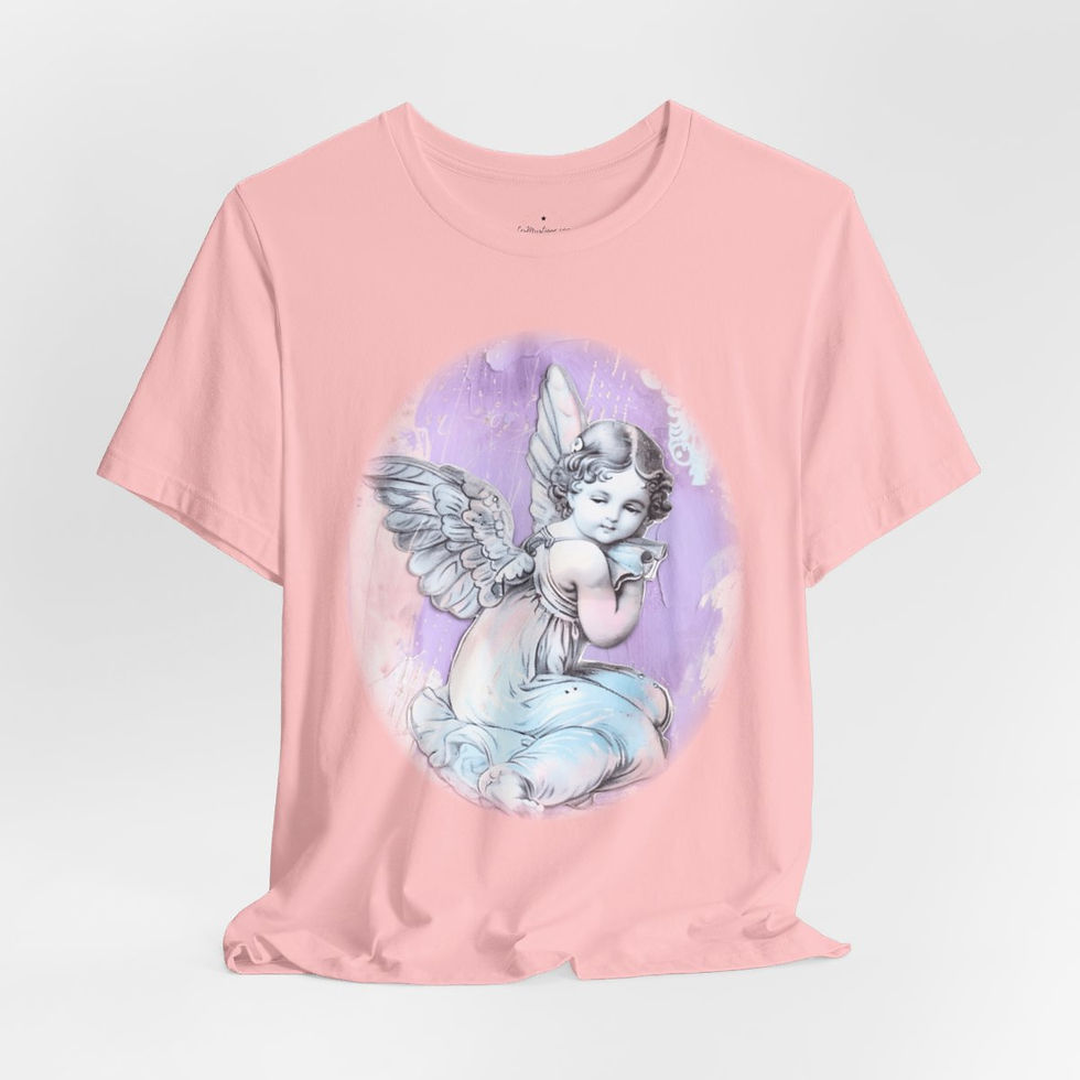 Thumbnail: Pastel French Shabby T-Shirt Vintage Cherub Angel Apparel Chic Artistic Gifts