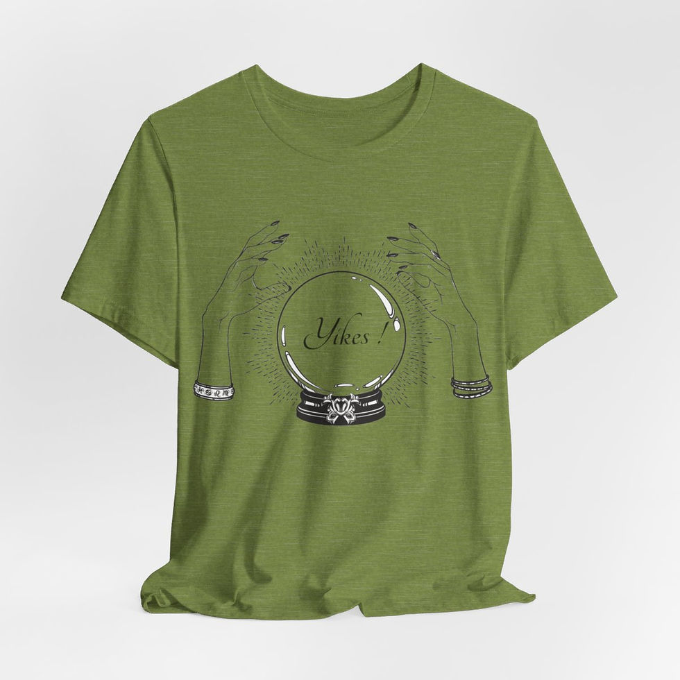 Thumbnail: Sarcastic T-Shirt Crystal Ball says YIKES Funny Tee Metaphysical Inspired gift