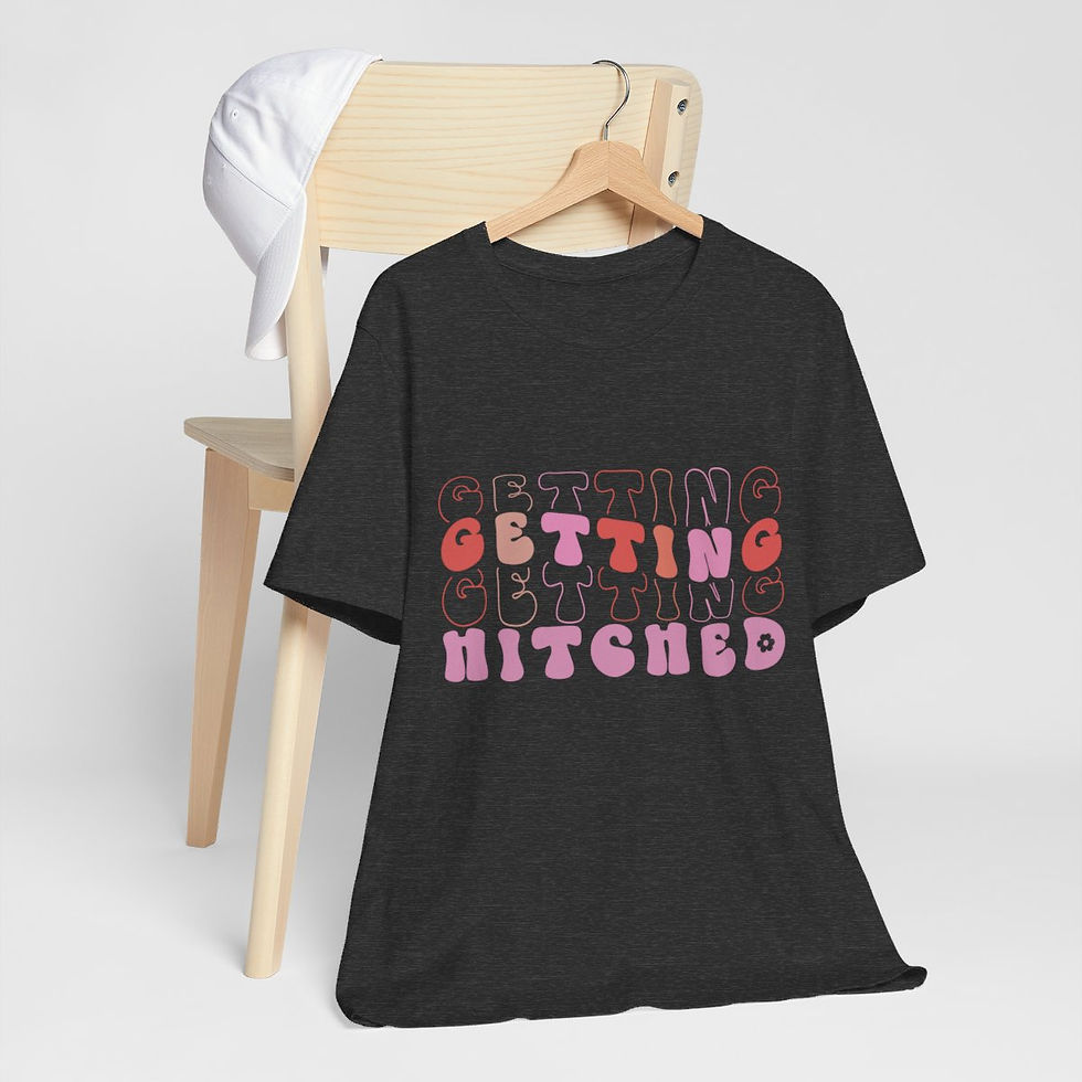 Thumbnail: Getting Hitched T-Shirt Bride Bridesmaid Wedding Vibes Fun Bridal Apparel