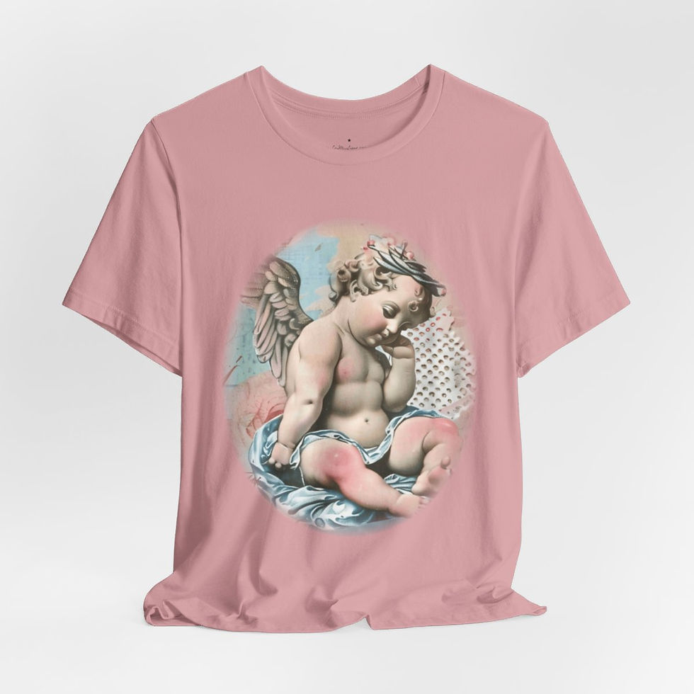 Thumbnail: Pastel French Shabby T-Shirt Vintage Cherub Angel Apparel Chic Artistic Gifts