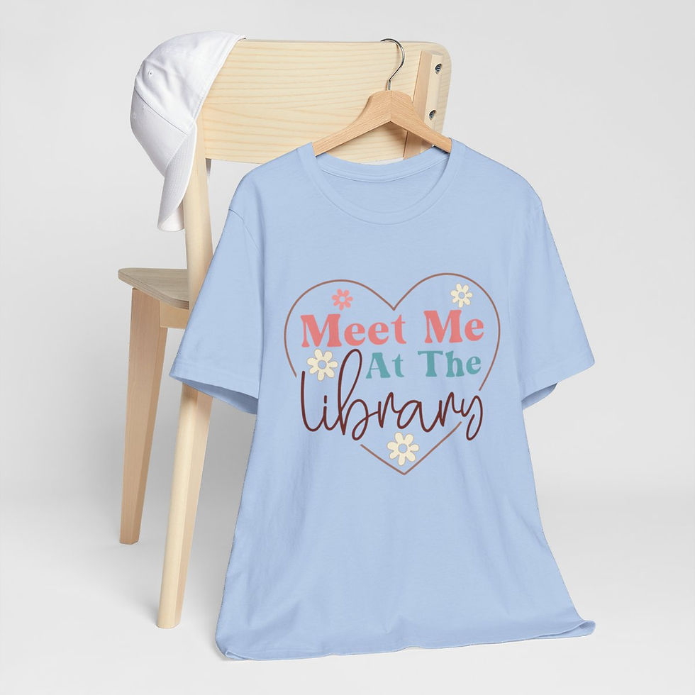 Thumbnail: Reading Lover T-Shirt Meet Me At the Library Fun Book Apparel Thoughtful Gifts