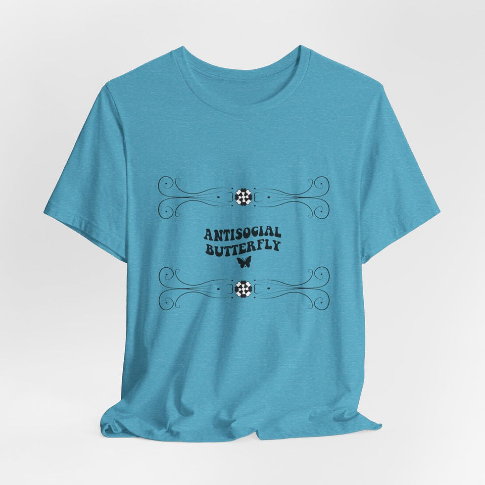 Thumbnail: Sarcastic T-Shirt Anti Social Butterfly Retro Art Tee Artistic Apparel Fun Gifts