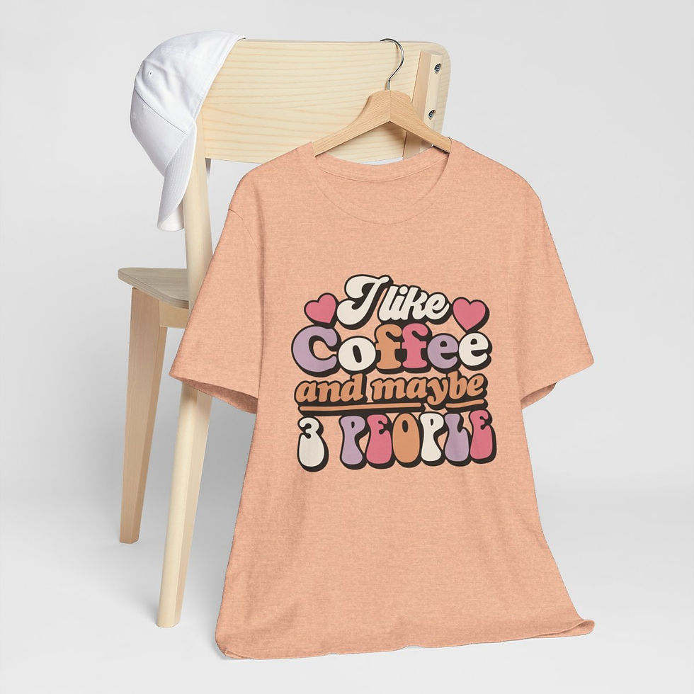 Thumbnail: Sarcastic T-Shirt I like Coffee & Maybe 3 People Retro Expressive Gift Apparel