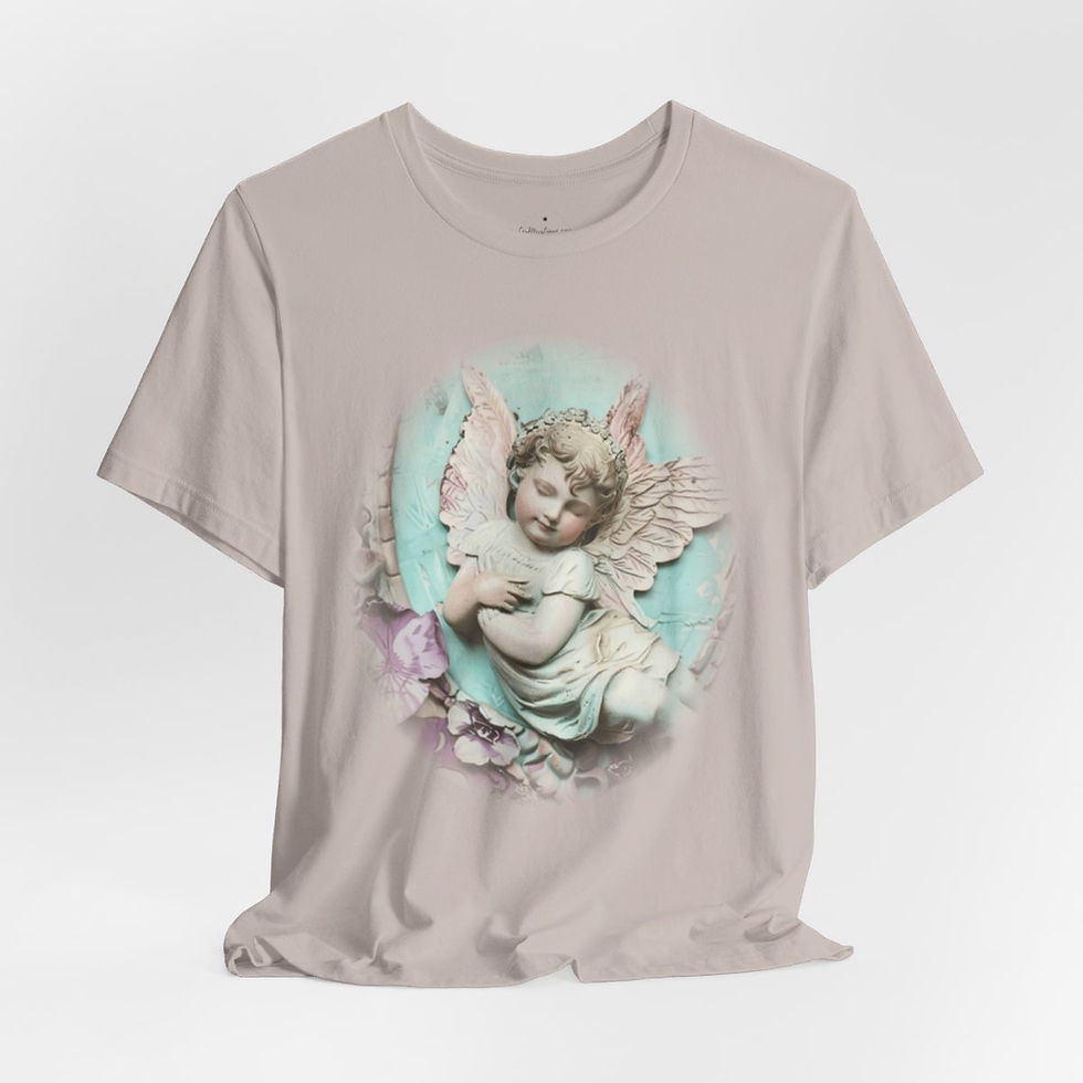 Thumbnail: Pastel French Shabby T-Shirt Vintage Cherub Angel Apparel Chic Artistic Gifts