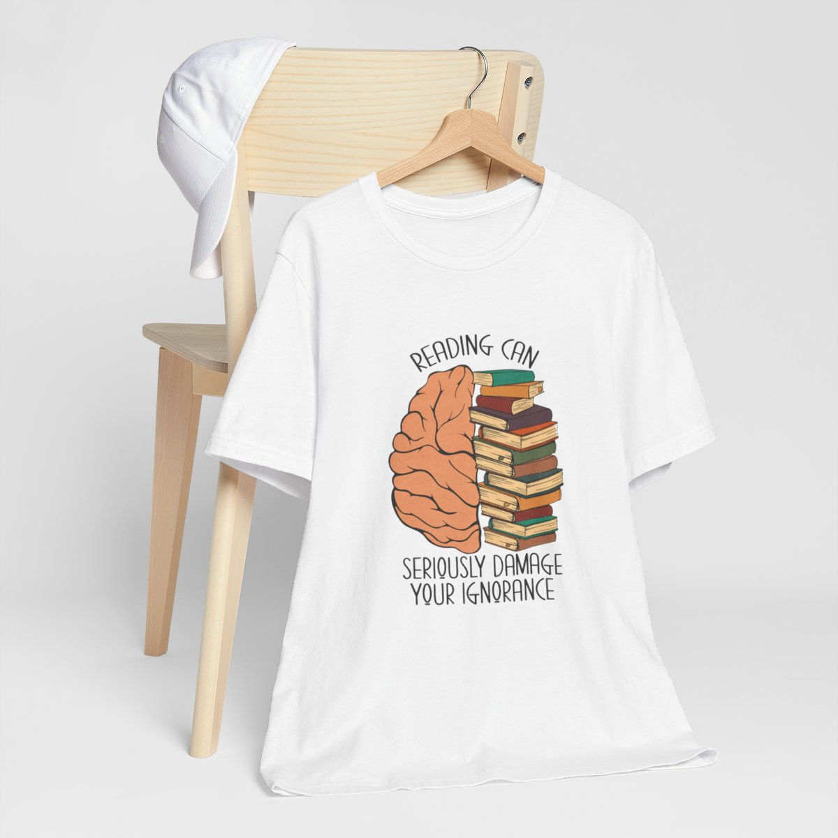 Book T-Shirt Reading can Damage Your Ignorance Expressive Art Apparel Fun Gifts