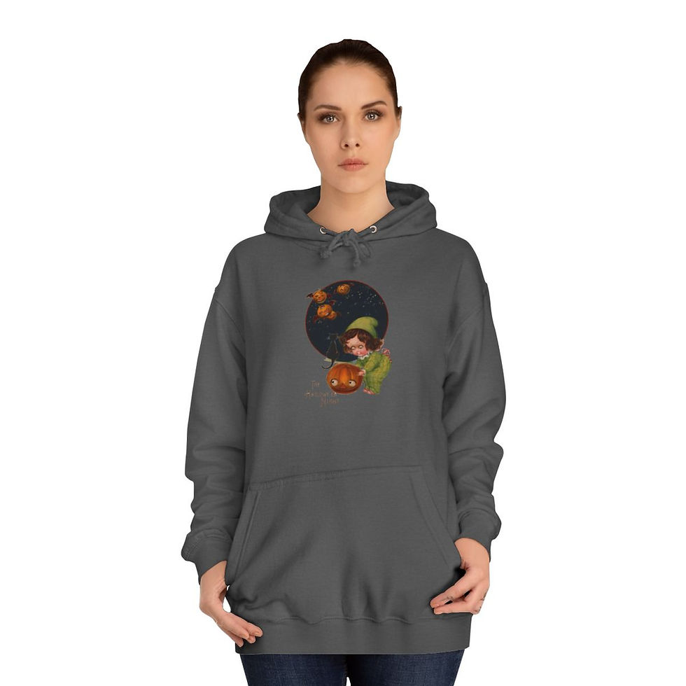 Thumbnail: Vintage Halloween Art Hoodie Sweatshirt w/ Pockets Winter Fall Artistic Apparel 