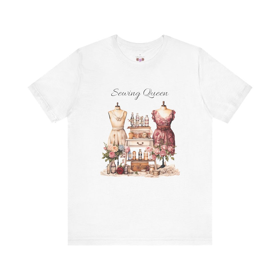 Thumbnail: Shabby Artistic T-Shirt Sewing Queen Tee Retro Victorian Wearable Art Apparel