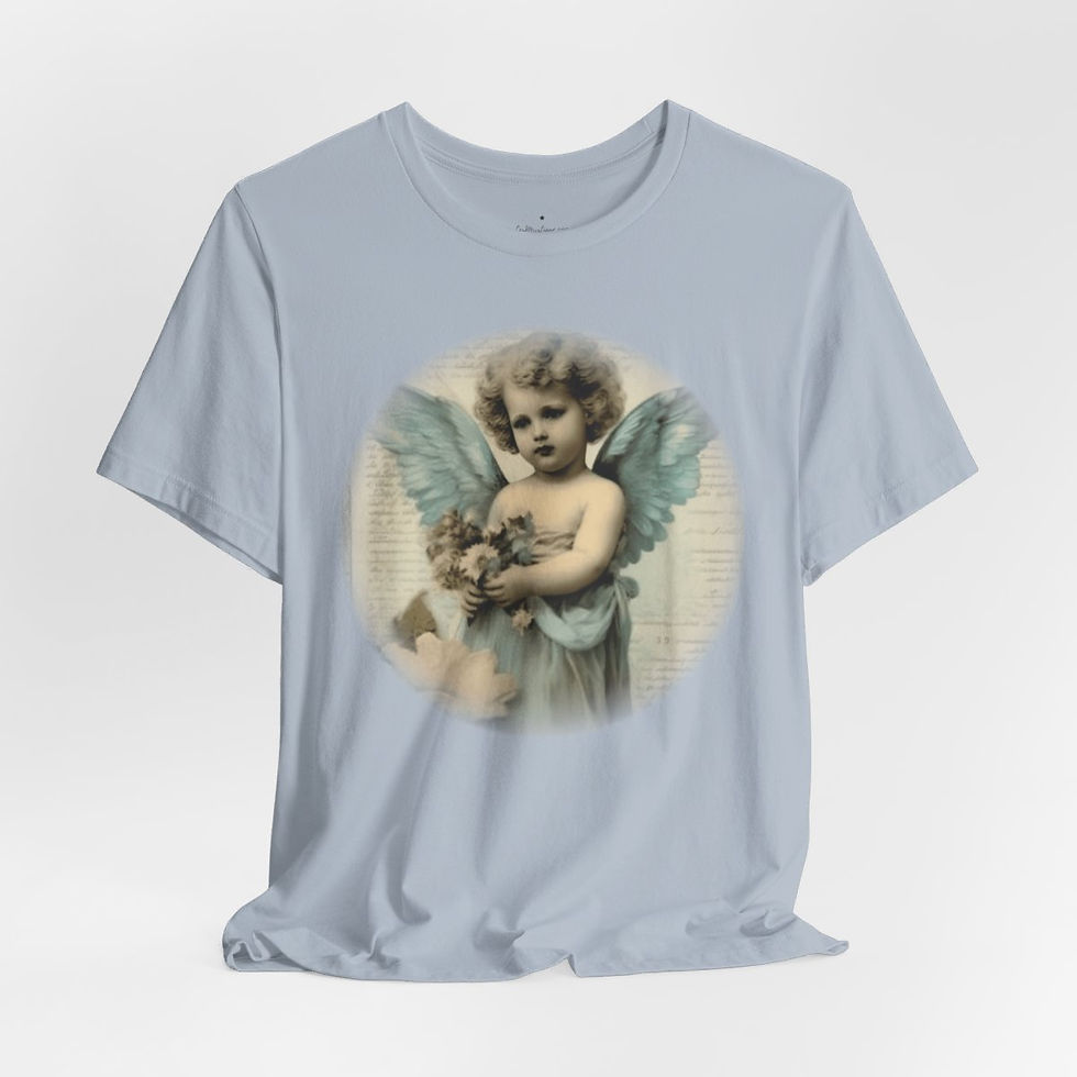 Thumbnail: Pastel French Shabby T-Shirt Vintage Cherub Angel Apparel Chic Artistic Gifts