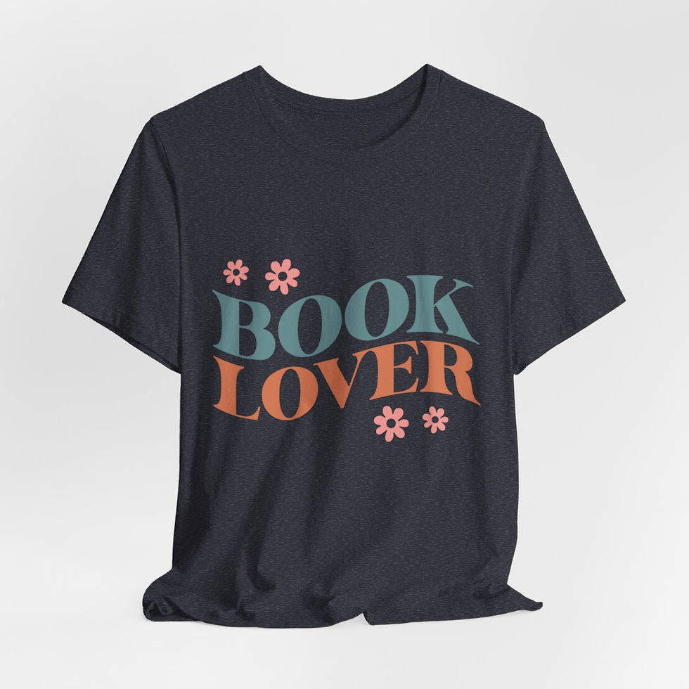 Thumbnail: Reading Theme T-Shirt Book Lover w/ Daisies Expressive Apparel Thoughtful Gifts