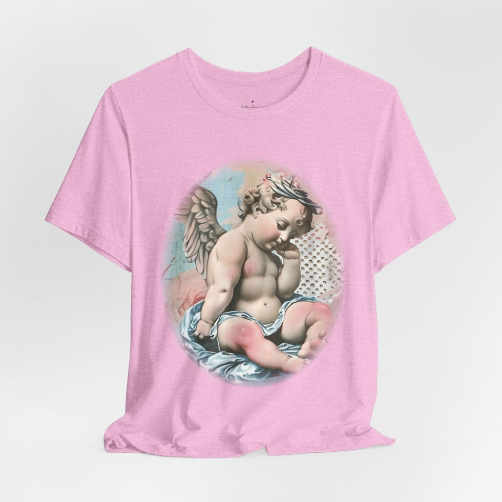 Thumbnail: Pastel French Shabby T-Shirt Vintage Cherub Angel Apparel Chic Artistic Gifts