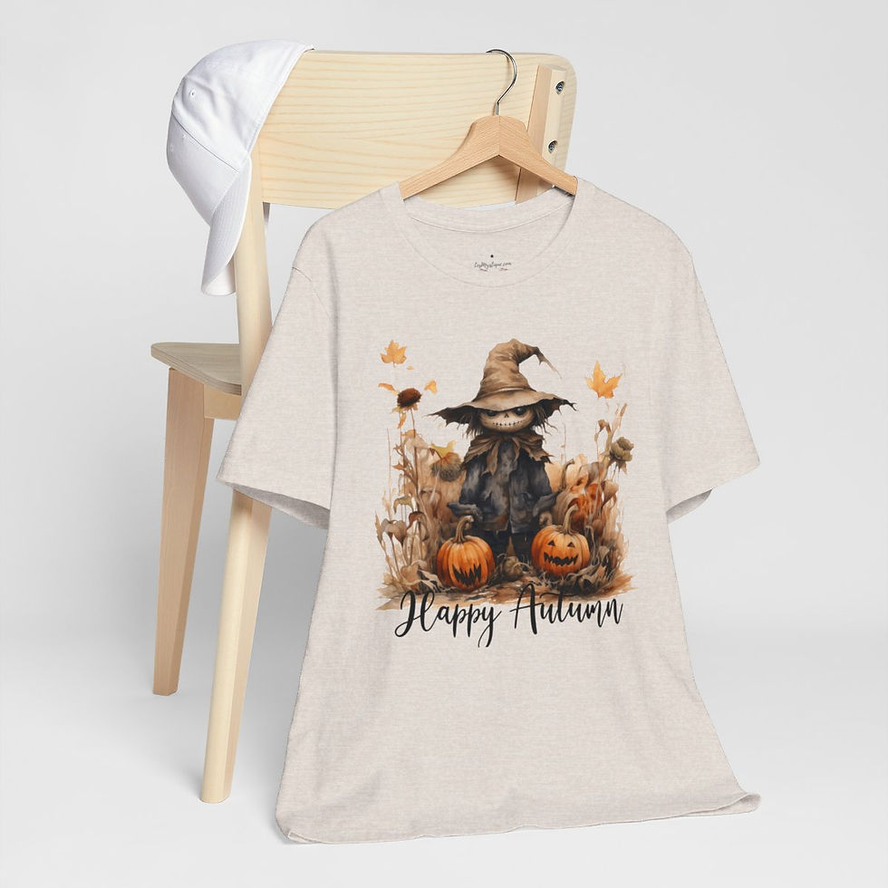Thumbnail: Happy Autumn T-Shirt Halloween Pumpkins Creepy Fall Apparel Trendy Artistic Gift