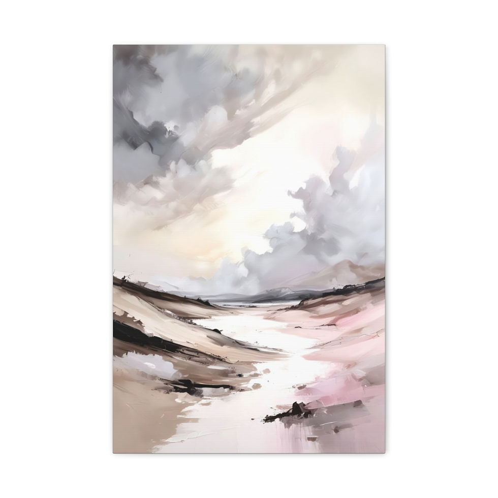 Thumbnail: Modern Abstract River Landscape Art Canvas Wall Hanging Statement Wall decor