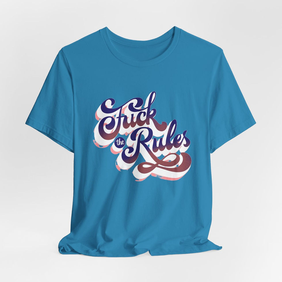 Thumbnail: Sarcastic Retro T-Shirt F*ck the Rules Adult Apparel Expressive Gifts