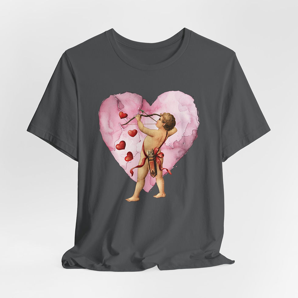Thumbnail: Vintage Cupid T-Shirt Cherub Heart Artistic Gift Shabby Valentine's Day Tee