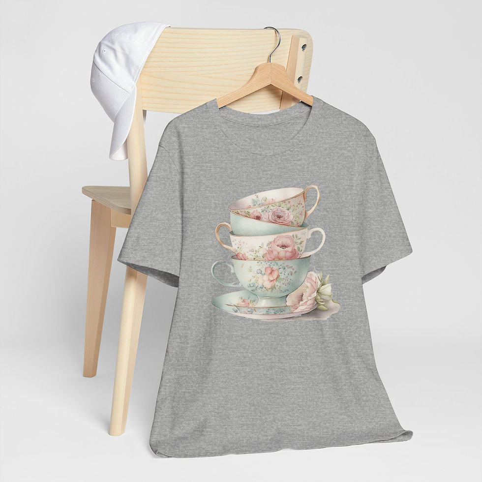 Thumbnail: Artistic T-Shirt Shabby Teacups Tea Lover Gift Statement Art Apparel