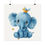 Miniatura: Nursery Art Blue Elephant with Bird Wall Decor Textured Watercolor Print