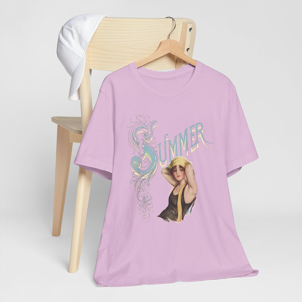 Thumbnail: Artistic T-Shirt Vintage Harrison Fisher Art Tee Summer Gift Wearable Art 