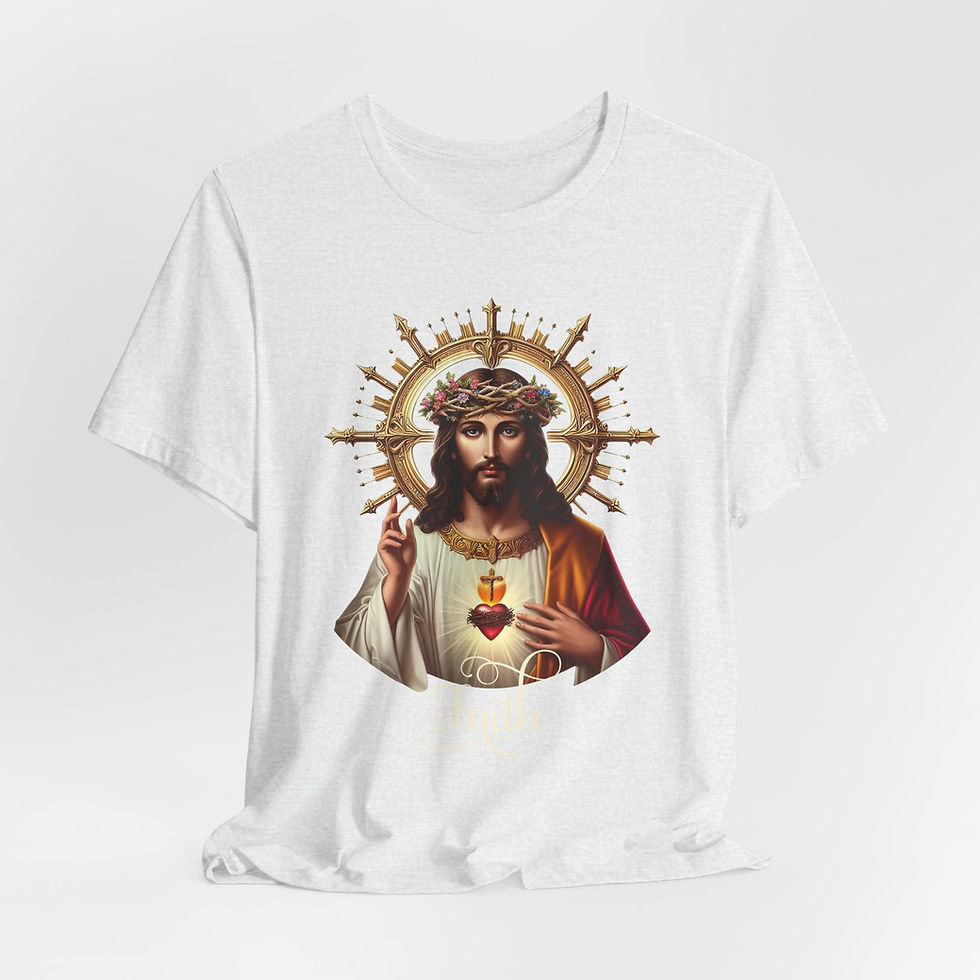 Thumbnail: Artistic T-Shirt Sacred Heart Jesus Crown of Thorns Religious Tee Catholic Faith