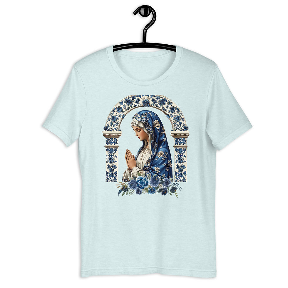 Thumbnail: Artistic Virgin Mary T-Shirt Catholic Faith Wearable Art French Mother Mary Tee