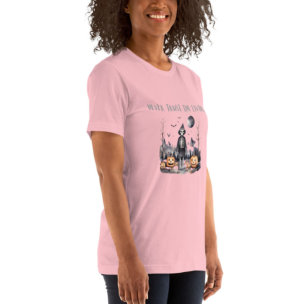 Thumbnail: Artistic T-shirt Never Trust the Living Halloween theme Unisex Tee