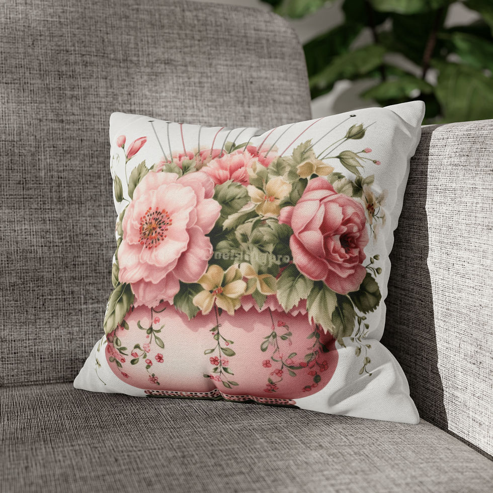 Thumbnail: White Artistic Throw Pillow cover Shabby French Victorian Roses Nostalgic decor