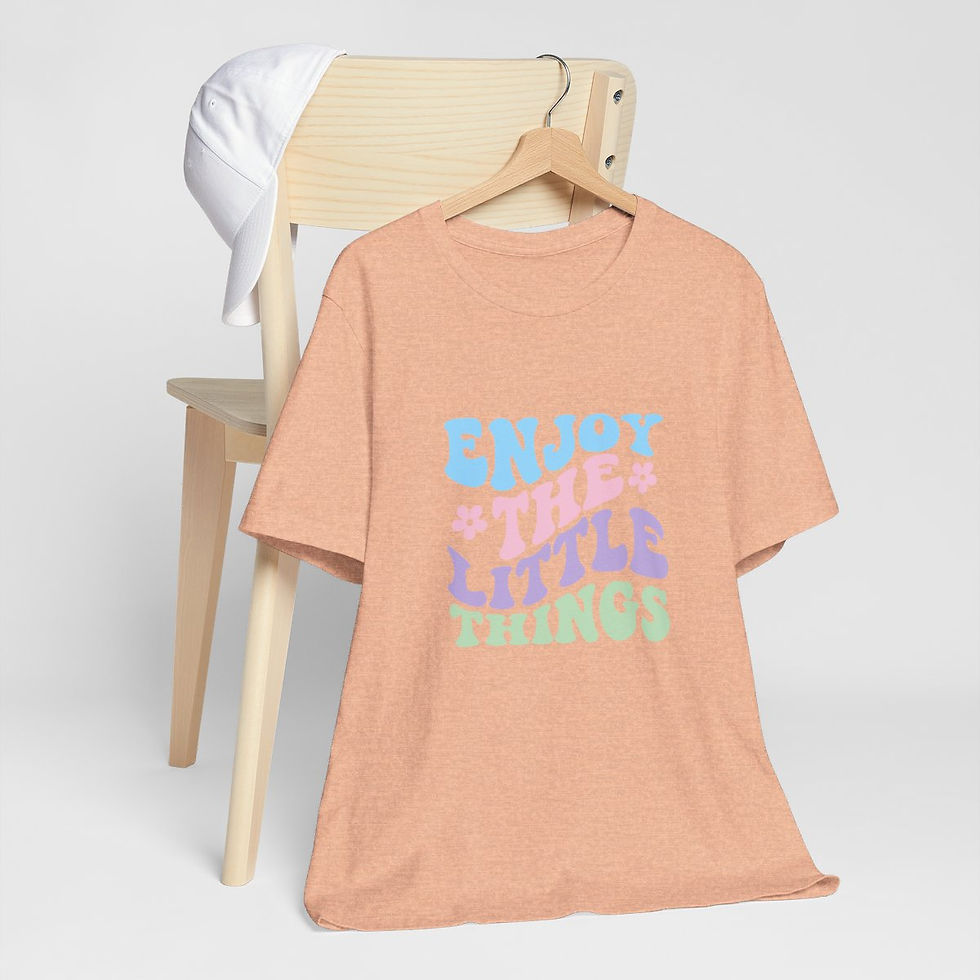 Thumbnail: Retro T-Shirt Enjoy the Little Things Pastel Motivational Tee Inspirational gift