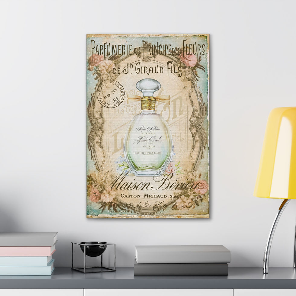 Thumbnail: Bed & Bath Canvas Art Shabby French Perfume Wall Decor Pastel Giclee Print