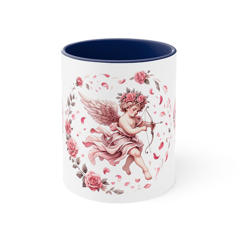 Thumbnail: Pink Cherub Cupid Coffee Mug Gifts of Love mug Thoughtful gifts Valentine's Day