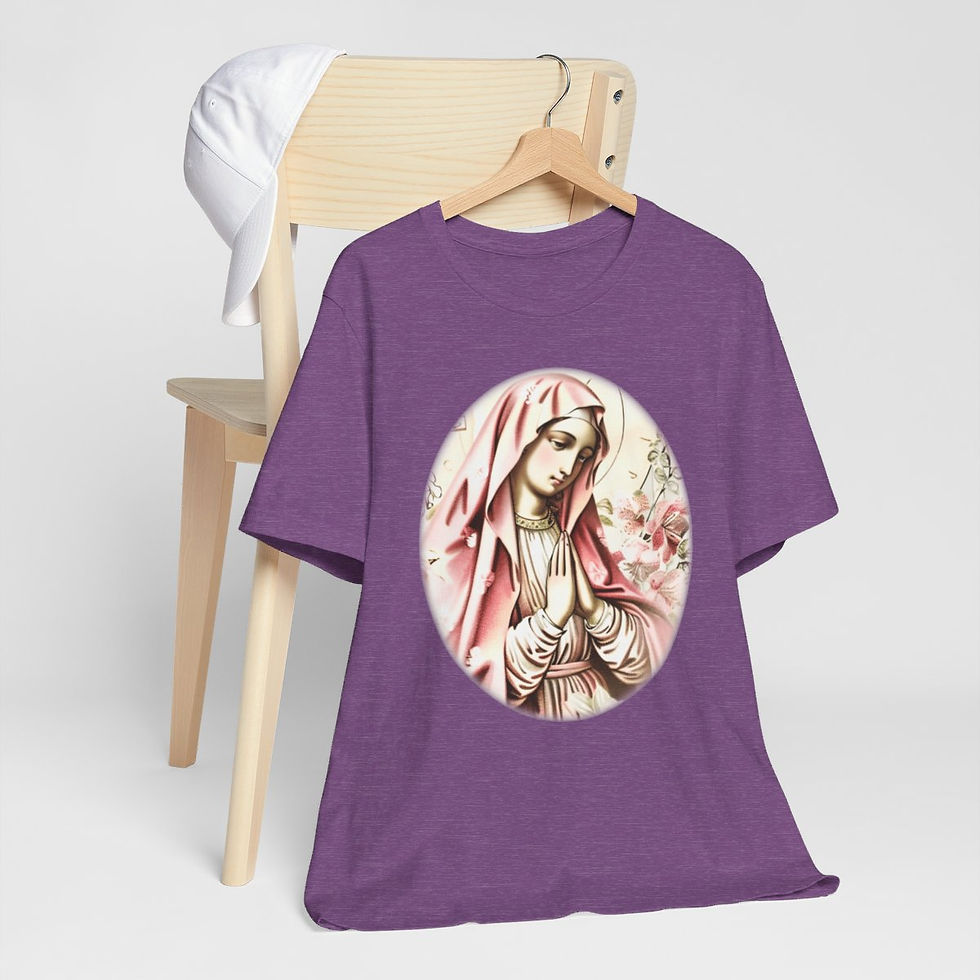 Thumbnail: Vintage Virgin Mary T-Shirt Religious Shabby Art Tee Artistic Catholic Gifts