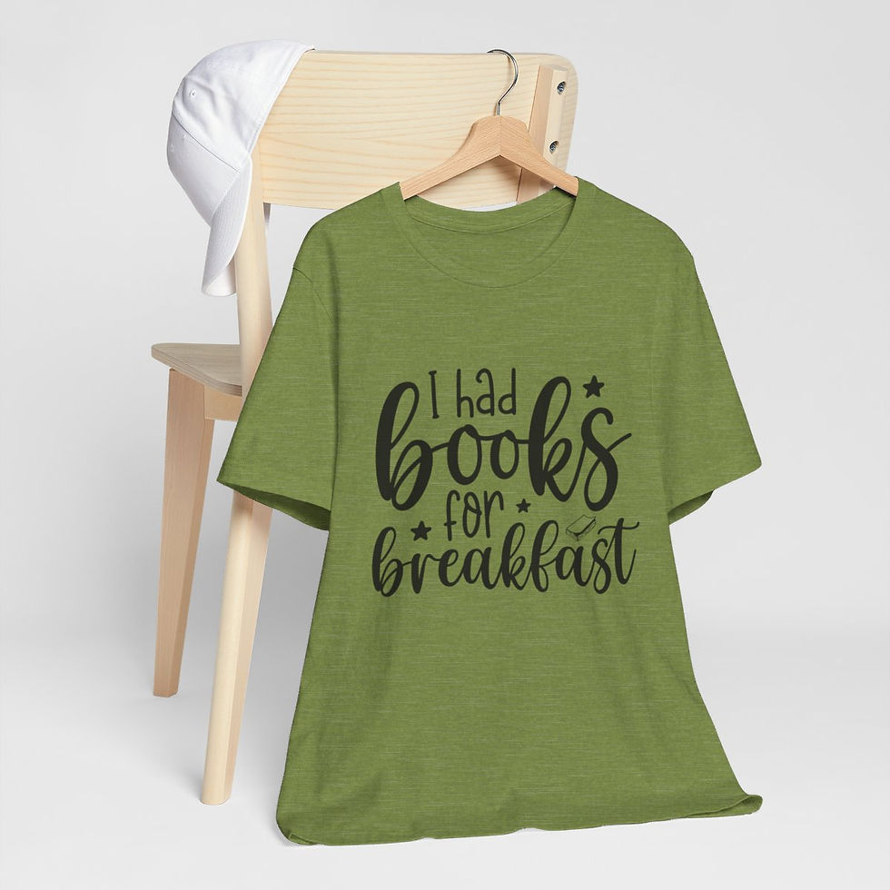 Thumbnail: Book Lover T-Shirt I Had Books For Breakfast Expressive Apparel Thoughtful Gifts
