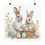 Thumbnail: Shabby Spring Art Print Rabbits of Basket Eggs Floral Cottage Farmhouse Decor