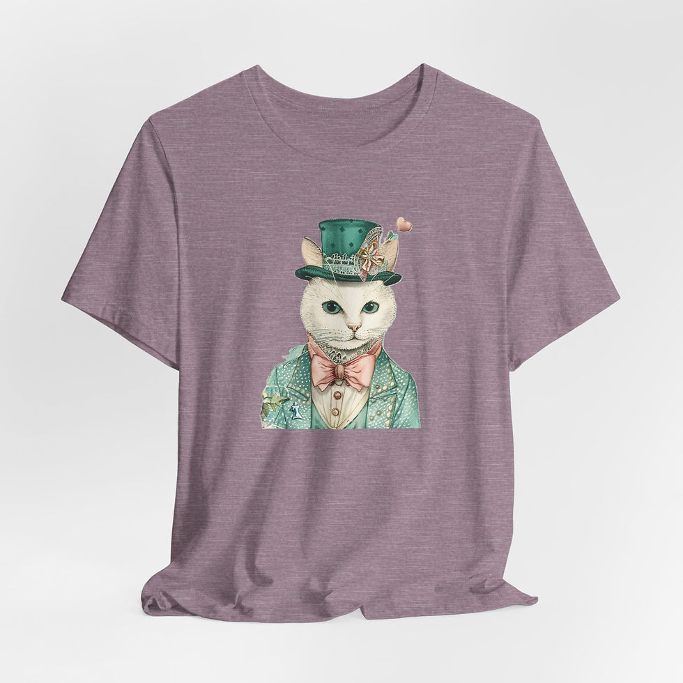 Thumbnail: Victorian Cat Art T-Shirt Shabby Male Kitty Expressive Artistic Cat Lover Gift
