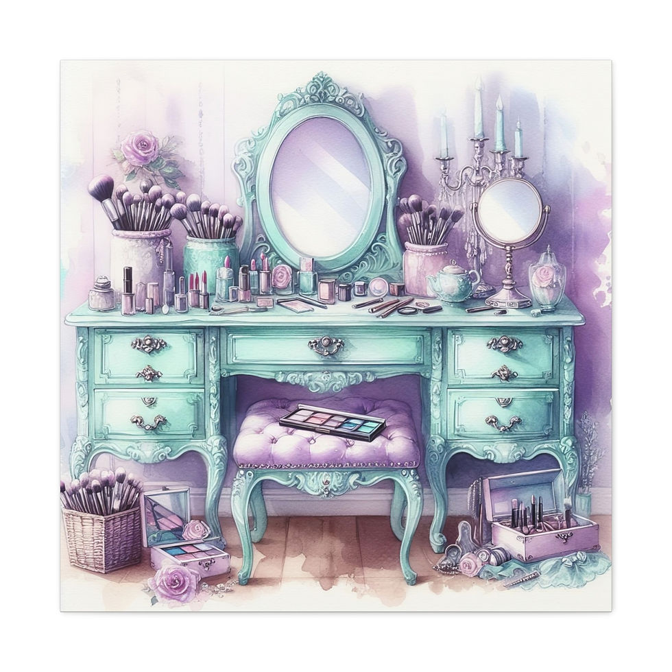 Thumbnail: Shabby French Canvas Art Romantic Cottage Print Vanity Bathroom Bedroom Decor