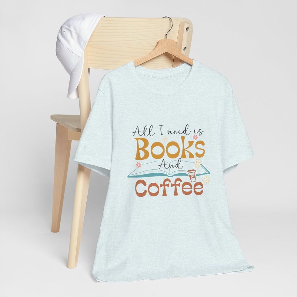 Thumbnail: Book Lover T-Shirt I Need Is Books And Coffee Expressive Apparel Thoughtful Gift