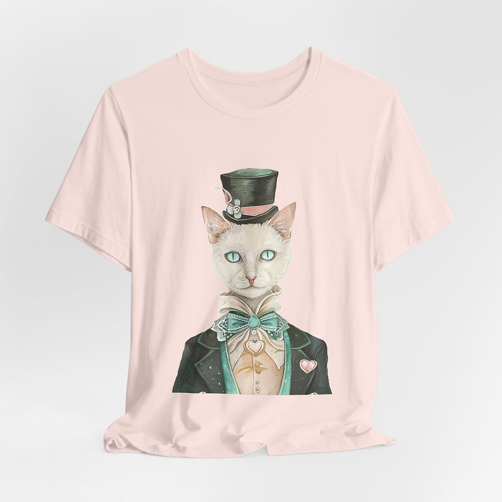 Thumbnail: Victorian Cat Art T-Shirt Shabby Male Kitty Expressive Artistic Cat Lover Gift