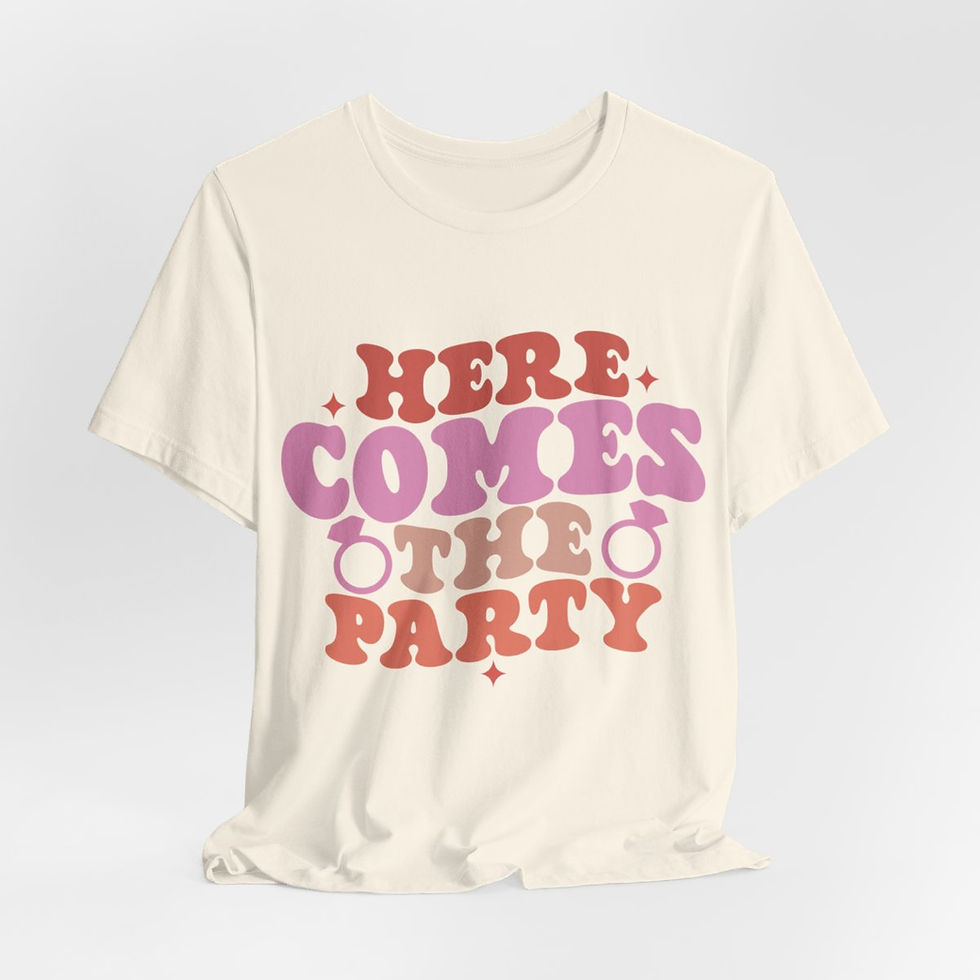 Thumbnail: Here Comes the Party T-Shirt Bridesmaid Bride Bachelorette Retro Art Tee