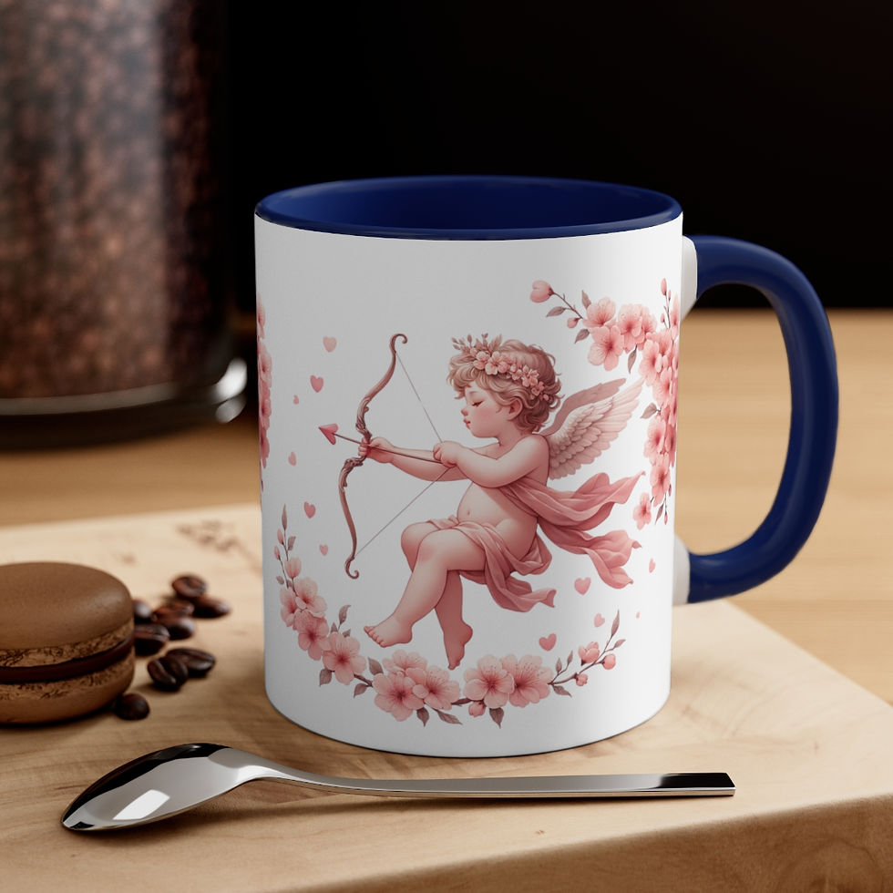 Thumbnail: Pink Cherub Cupid Coffee Mug Gifts of Love mug Thoughtful gifts Valentine's Day
