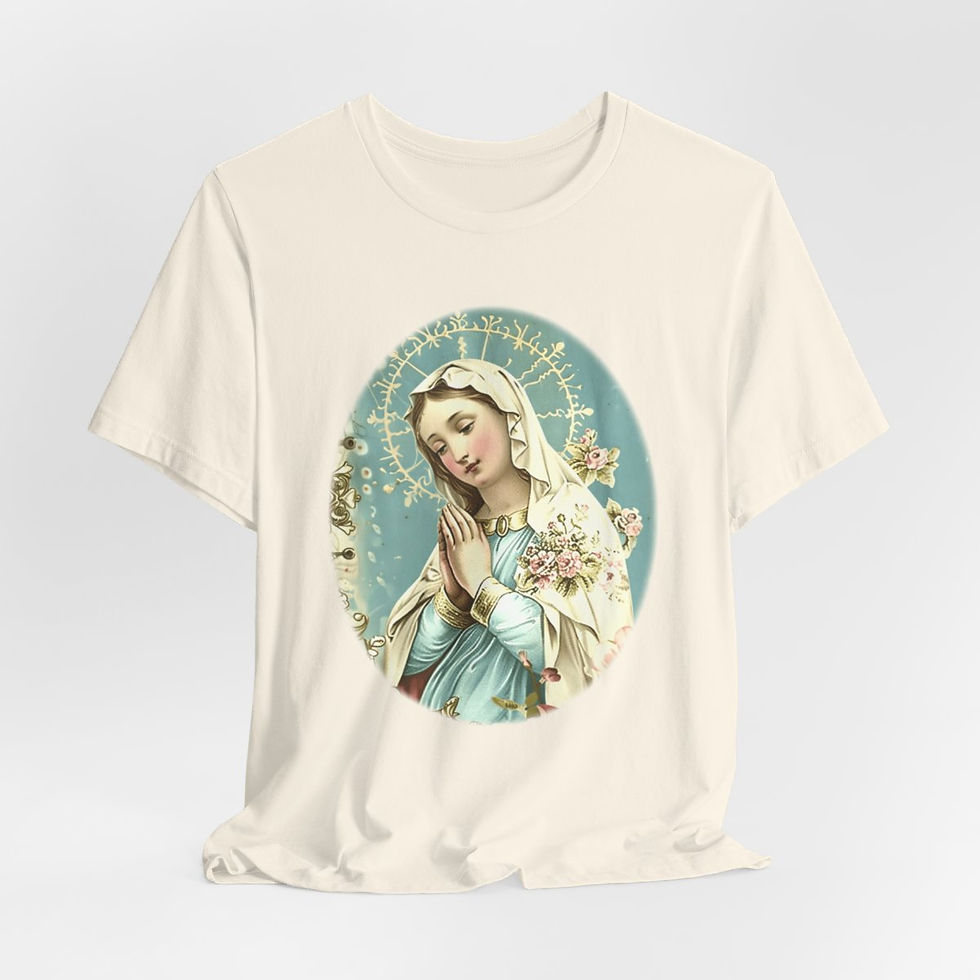 Thumbnail: Shabby Virgin Mary T-Shirt Religious Wearable Art Tee Artistic Catholic Gifts