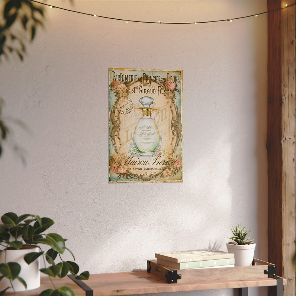Thumbnail: Shabby Perfume Art French Country Cottage Giclee Print Bed & Bath wall decor