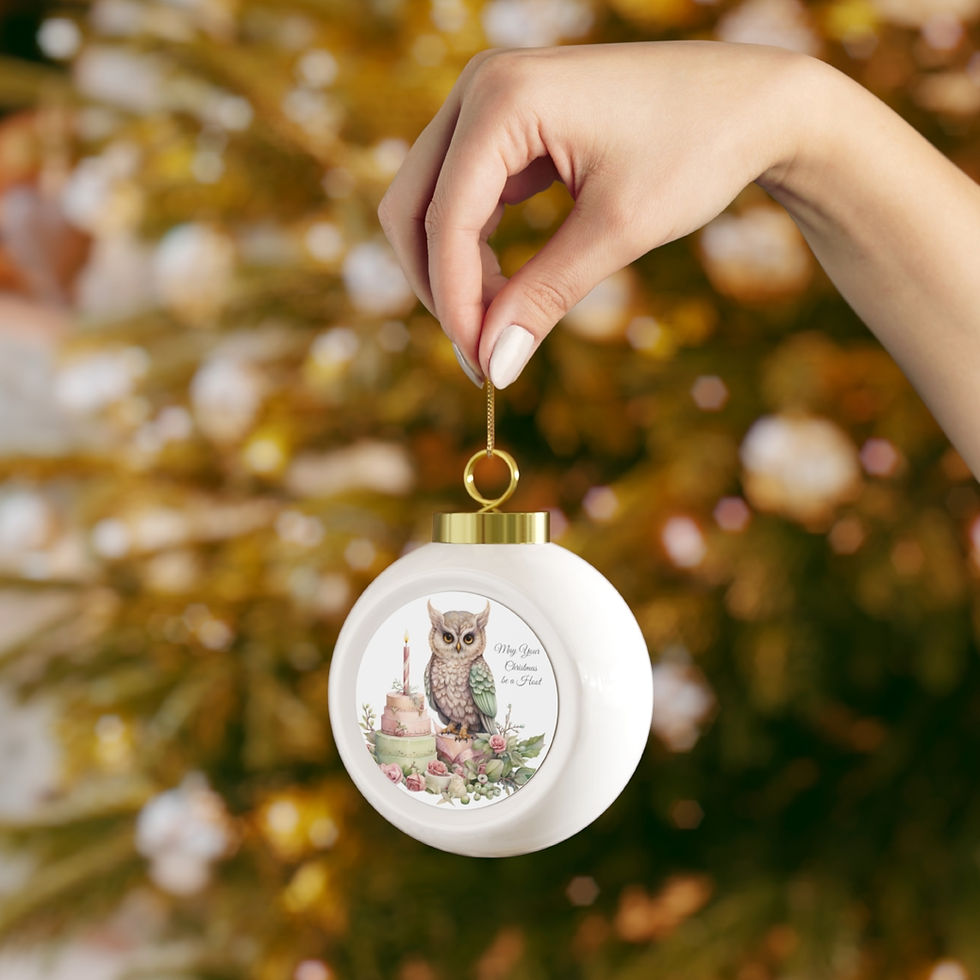 Thumbnail: Shabby Chic Owl Christmas Ornament Pastel Owl May Your Christmas be a Hoot