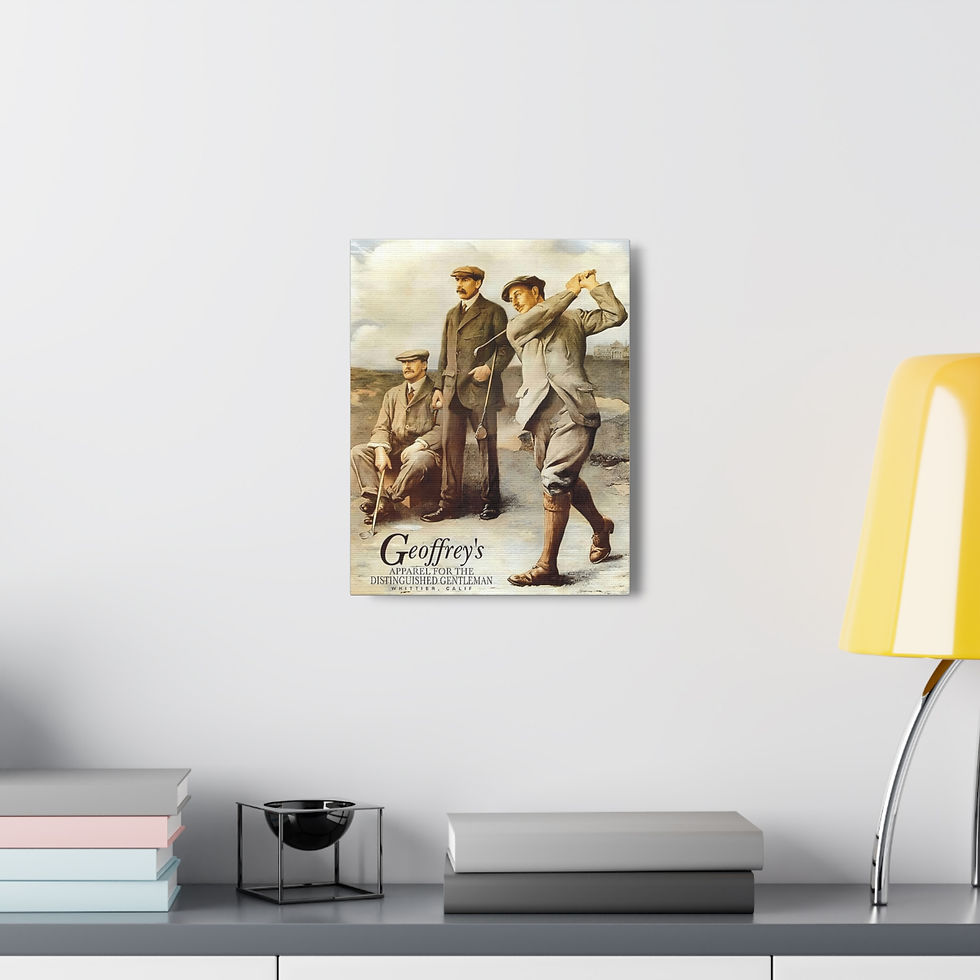 Thumbnail: Vintage Golf Canvas Art Golfing Watercolor Print Men's Fashion Wall Decor