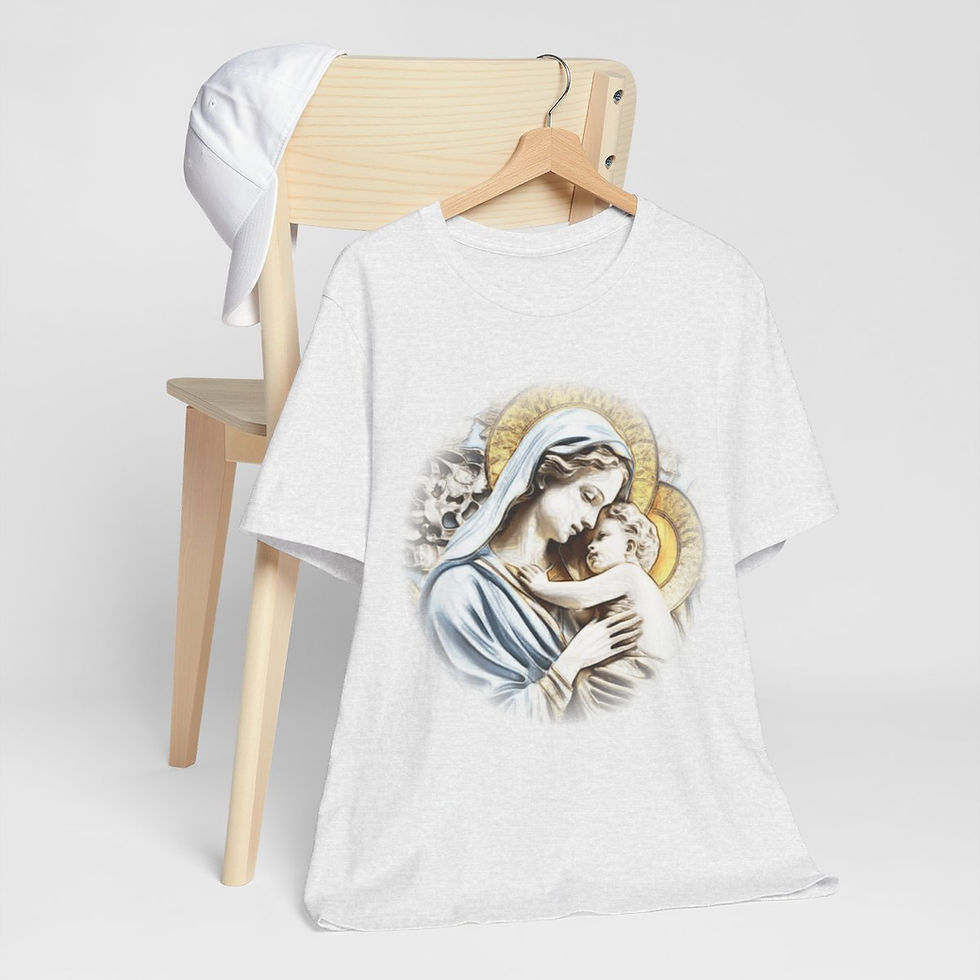 Thumbnail: Vintage Virgin Mary T-Shirt Madonna & Child Unisex Religious Art Catholic Gift