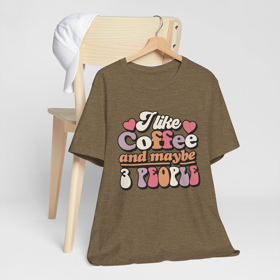 Thumbnail: Sarcastic T-Shirt I like Coffee & Maybe 3 People Retro Expressive Gift Apparel