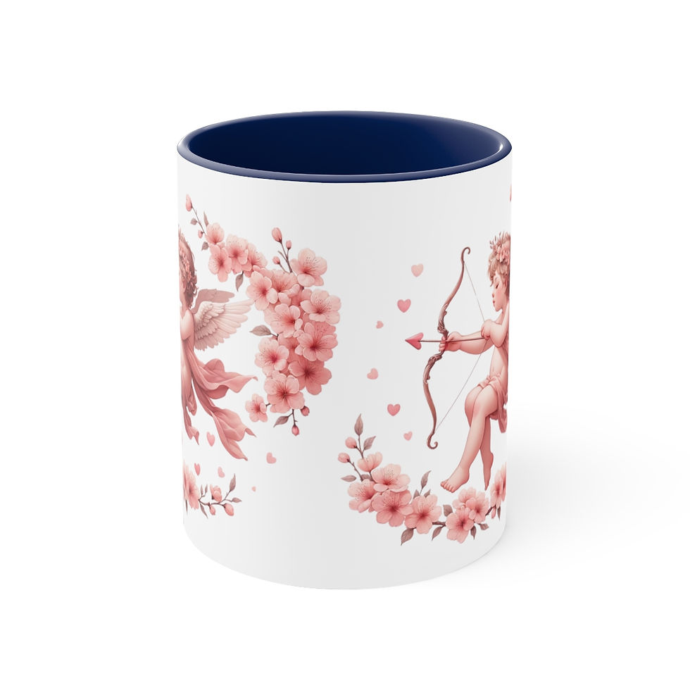 Thumbnail: Pink Cherub Cupid Coffee Mug Gifts of Love mug Thoughtful gifts Valentine's Day